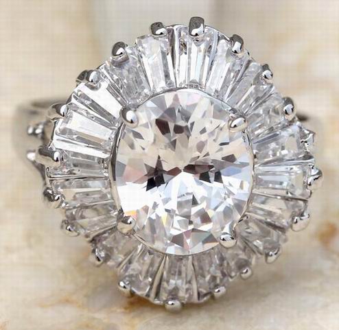 BLING BLING 10.5ct CZ WAVY CLUSTER RING-sz6.5